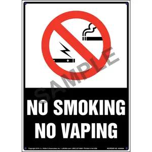 No Smoking No Vaping Sign with Icon - Portrait