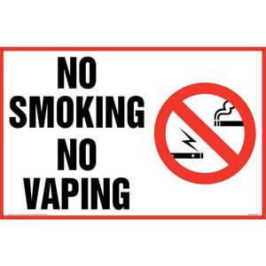 No Smoking No Vaping Sign with Icon - Landscape