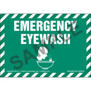 Emergency Eyewash Label With Graphic