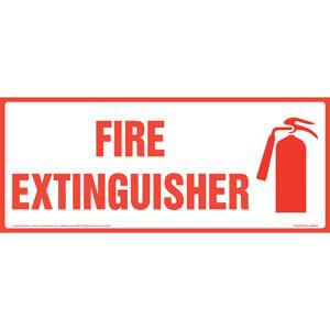 Fire Extinguisher Sign with Icon - Long Format