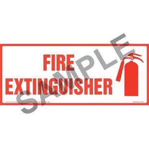 Fire Extinguisher Sign with Icon - Long Format