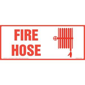 Fire Hose Sign with Icon - Long Format