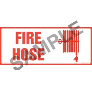 Fire Hose Sign with Icon - Long Format