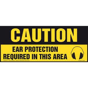 Caution: Ear Protection Required In This Area With Graphic - OSHA Sign