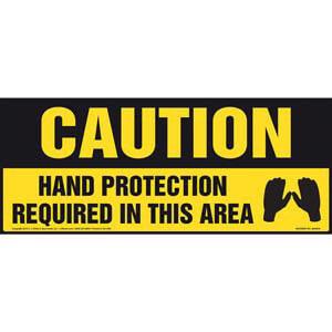 Caution: Hand Protection Required In This Area With Graphic - OSHA Sign