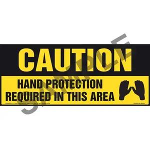 Caution: Hand Protection Required In This Area With Graphic - OSHA Sign