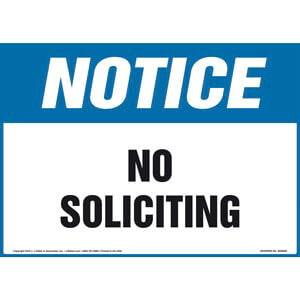 Notice: No Soliciting Sign - OSHA