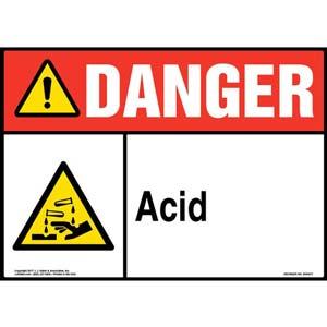 Danger: Acid Sign with Icon - ANSI