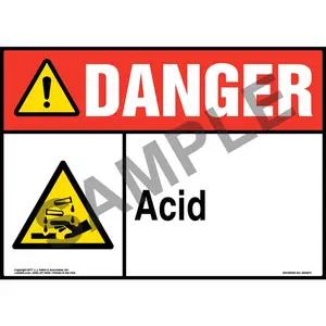 Danger: Acid Sign with Icon - ANSI