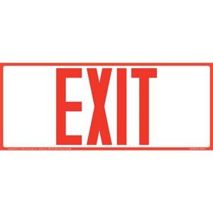 Exit Sign - Red Text, Long Format