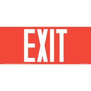 Exit Sign - White Text on Red, Long Format