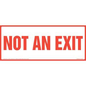 Not An Exit Sign - Red Text on White, Long Format