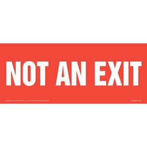 Not An Exit Sign - White Text on Red, Long Format