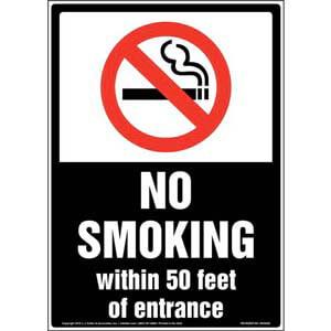 No Smoking Within 50 Feet of Entrance Sign
