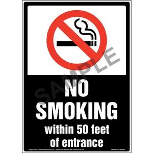 No Smoking Within 50 Feet of Entrance Sign