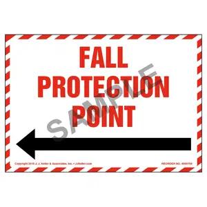 Fall Protection Anchor Point With Left Arrow Graphic Label