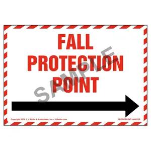 Fall Protection Anchor Point With Right Arrow Graphic Label