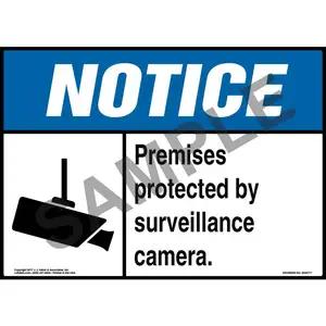 Notice: Premises Protected By Surveillance Camera Sign - ANSI