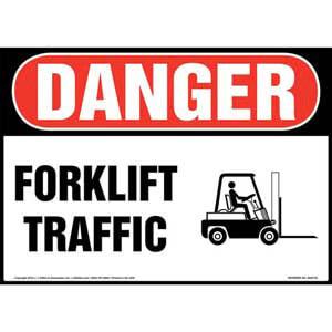 Danger: Forklift Traffic Sign with Icon - OSHA