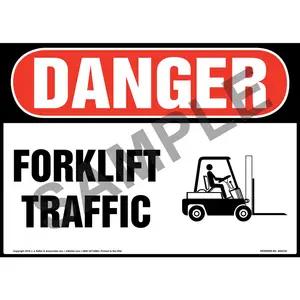 Danger: Forklift Traffic Sign with Icon - OSHA