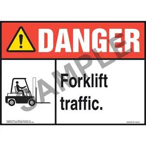 Danger: Forklift Traffic Sign with Icon - ANSI