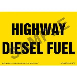 Highway Diesel Fuel Label - Yellow
