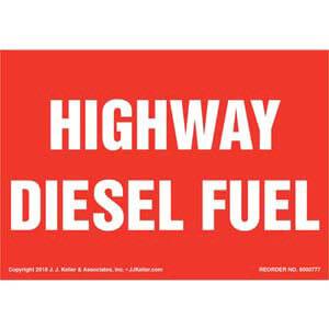 Highway Diesel Fuel Label - Red