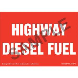 Highway Diesel Fuel Label - Red