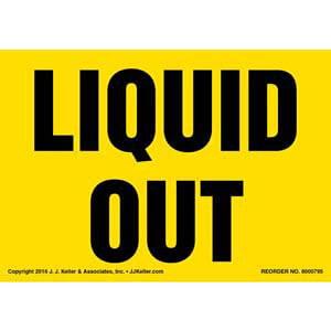 Liquid Out Label - Yellow