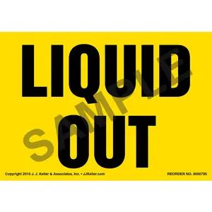 Liquid Out Label - Yellow