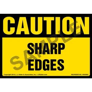 Caution: Sharp Edges Label - OSHA
