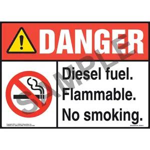 Danger: Diesel Fuel Flammable No Smoking Sign - ANSI