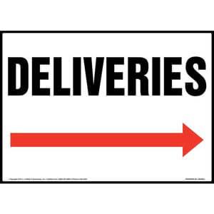 Deliveries Sign - Right Arrow