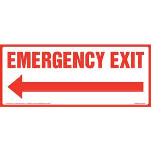 Emergency Exit With Left Arrow Sign