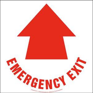 Emergency Exit Floor Sign with Icon