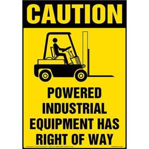 Powered Industrial Equipment Has Right Of Way Floor Sign - OSHA