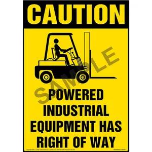 Powered Industrial Equipment Has Right Of Way Floor Sign - OSHA