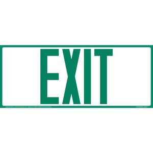 Exit Sign - Green Text, Long Format
