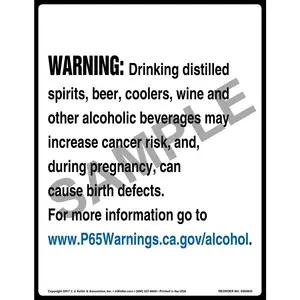California Prop 65: Alcoholic Beverages Warning Sign