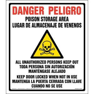 Danger: Poison Storage Area, Keep Out Sign - California
