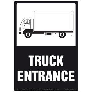 Truck Entrance Sign with Trailer Icon