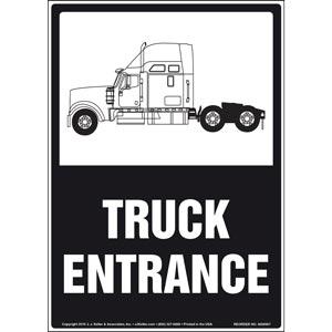 Truck Entrance Sign with Cab Icon