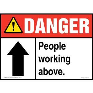 Danger: People Working Above Sign - ANSI