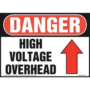 Danger: High Voltage Overhead - OSHA Sign