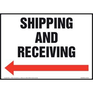 Shipping and Receiving Sign - Left Arrow