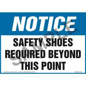 Notice: Safety Shoes Required Beyond This Point Sign - OSHA