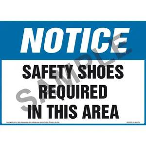 Notice: Safety Shoes Required In This Area Sign - OSHA