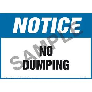 Notice: No Dumping - OSHA Sign