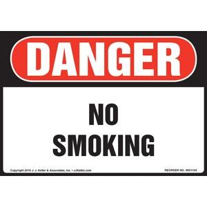 Danger: No Smoking - OSHA Sign