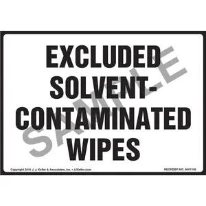 Excluded Solvent-Contaminated Wipes Label